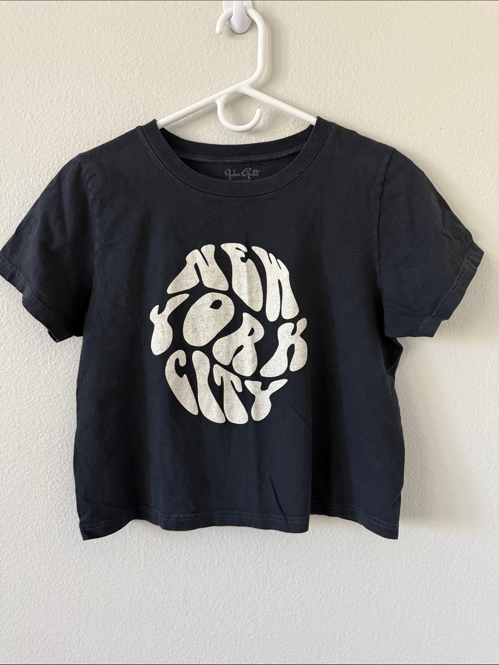 Brandy Melville Black Tee with White NYC Design